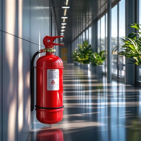Thematic photo of a white fire extinguisher discreetly placed in a modern home interior
