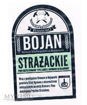 Etykieta piwa Bojan Strażackie z motywem strażackim