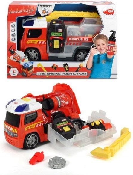 zdjęcie poglądowe dwupoziomowej remizy strażackiej Dickie Toys z akcesoriami