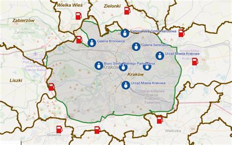 Mapa Krakowa z zaznaczonymi miejscami pożarów samochodów w okolicach Bagrów i innych dzielnic