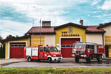 A schematic or photo of the newly built garage bay for OSP Czeluśnica.