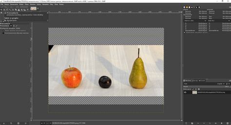 Zrzut ekranu GIMP z widocznym narzędziem tekstowym i dodanym tekstem na obrazku