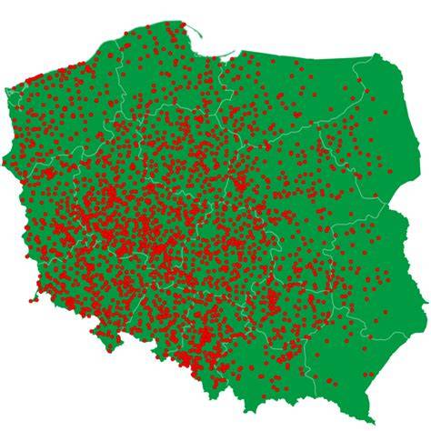 mapa centrów dystrybucyjnych Iglotex w Polsce