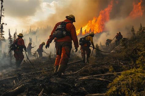 Thematic photo of firefighters battling a wildfire in the USA