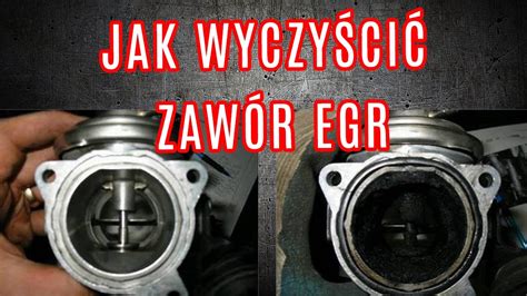 Zdjęcia porównujące zawór EGR przed i po czyszczeniu