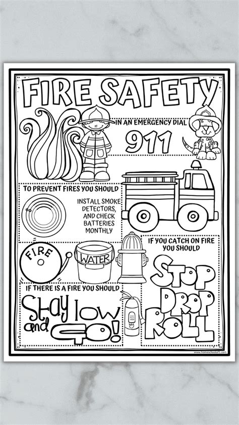 Infographic: educational benefits of fire safety coloring pages