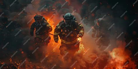 Thematic photo of firefighters in action, or a burning building scene