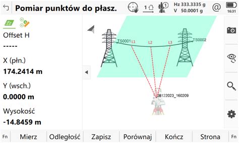 Przykład pomiaru odległości na mapie w aplikacji