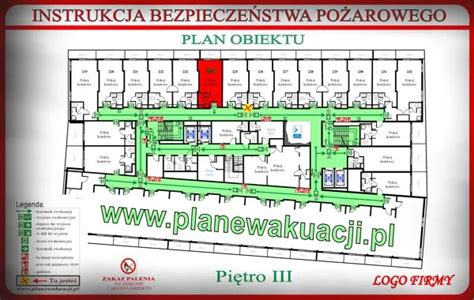 Schemat rozmieszczenia drogi pożarowej wokół budynku