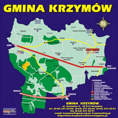 Mapa gminy Krzymów z lokalizacją Paprotni