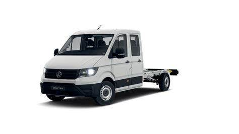 Infografika z wymiarami i różnymi wariantami nadwozia Volkswagen Crafter