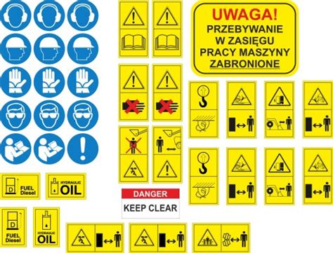 Piktogramy ostrzegawcze i oznaczenia wyłącznika ppoż.