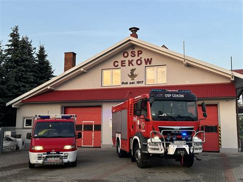 Ratownicy OSP Bolechowice udzielający pomocy poszkodowanym w wypadku drogowym