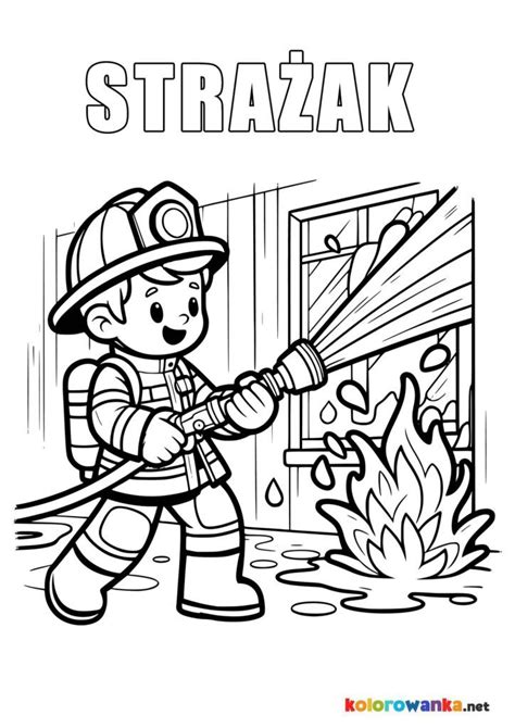 Ilustracja przedstawiająca małego chłopca marzącego o byciu strażakiem