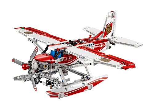 Detailed view of LEGO Technic 42040 engine and propeller mechanism