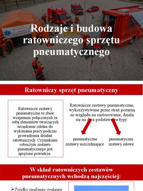 Ilustracja przedstawiająca różne rodzaje sprzętu ratowniczego wykorzystywanego przez OSP