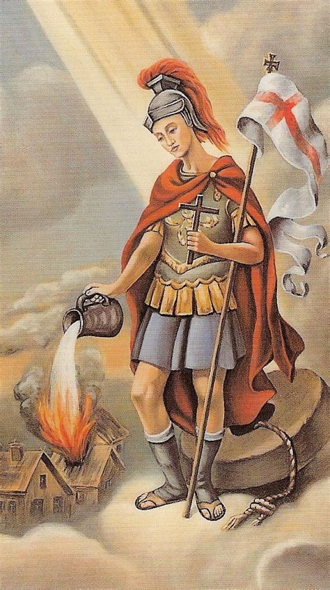 Stylized image of Saint Florian, patron saint of firefighters