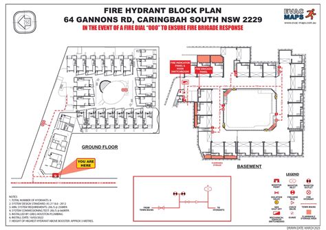 Map excerpt showing a fire hydrant location with specified distances