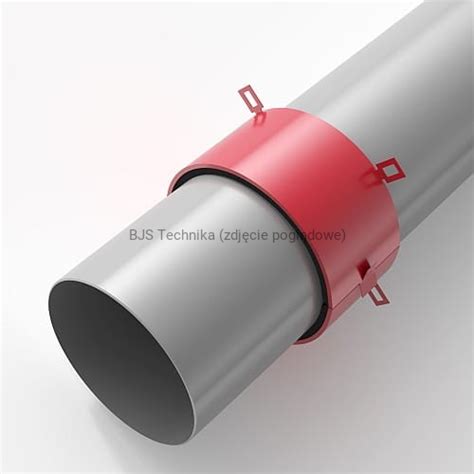 Przykładowe zastosowanie kołnierza ppoż. INTU FR COLLAR na rurze z tworzywa