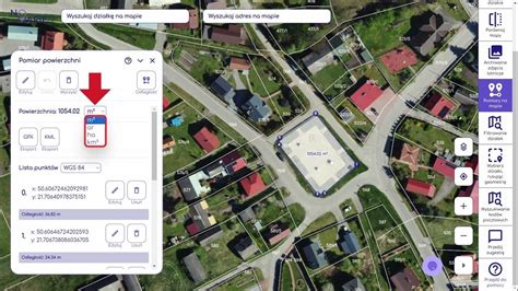 Schemat interfejsu Geoportalu z zaznaczonymi głównymi funkcjami