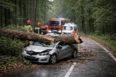 Zdjęcie drzewa, które spadło na samochód w Adampolu