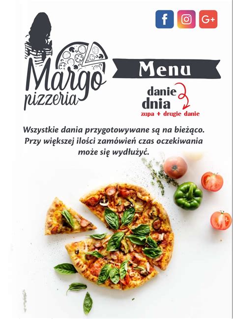infografika prezentująca różnorodność menu Pizzerii Margo