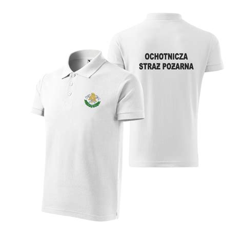 koszulka polo OSP z haftowanym logo św. Floriana
