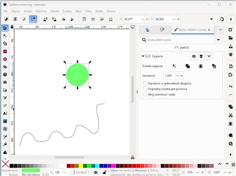 Zrzut ekranu z interfejsu programu Inkscape