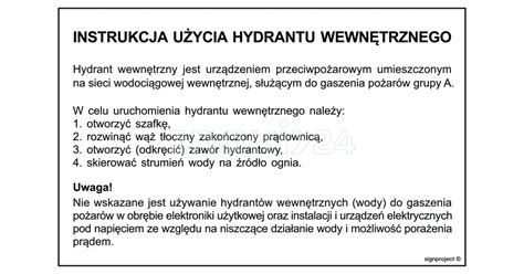 przykłady prawidłowego oznakowania hydrantu wewnętrznego