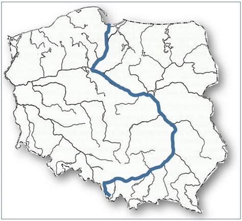 Mapa Wilgi z zaznaczoną rzeką Wilgą i Wisłą