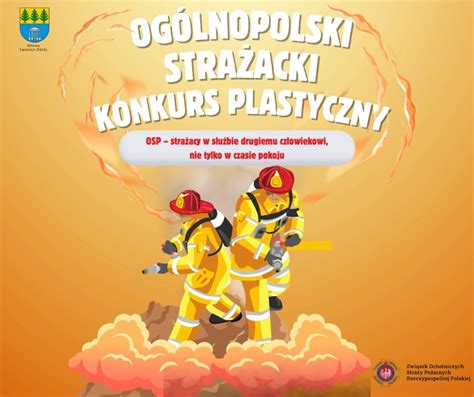 Ilustracja przedstawiająca dwóch strażaków OSP, z których jeden pomaga drugiemu w akcji, symbolizująca współpracę