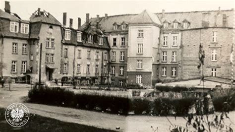 Zdjęcie historyczne dawnego klasztoru werbistów w Górnej Grupie lub schemat pokazujący warunki w szpitalu