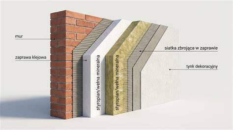Przekrój węża strażackiego pokazujący warstwy materiałów