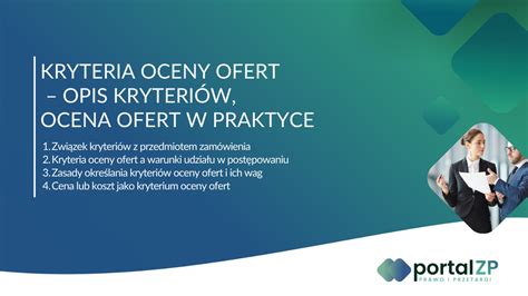 infografika przedstawiająca kryteria oceny ofert z wagami procentowymi