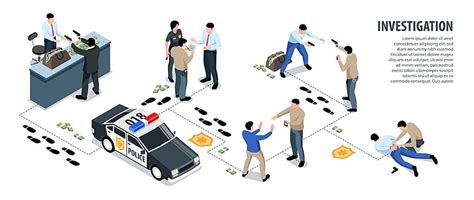 Infographics on the stages of police investigation
