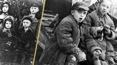 Historyczne zdjęcia przedstawiające deportacje z regionu Szynkielowa podczas II wojny światowej