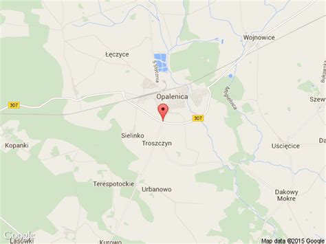 Mapa Gminy Opalenica z zaznaczonymi kluczowymi obszarami bezpieczeństwa