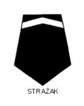 Ilustracja spodni munduru galowego OSP z widocznymi kieszeniami i rozporkiem.