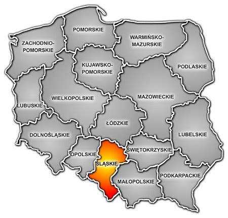 mapa drogowa konurbacji śląskiej z zaznaczonym Wodzisławiem Śląskim