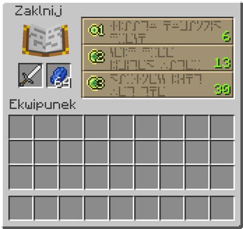 Stół do zaklinania w Minecraft, otwarty interfejs z miejscem na przedmiot i opcjami zaklęć