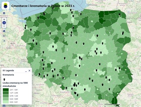 Mapa historycznych cmentarzy wojennych w regionie