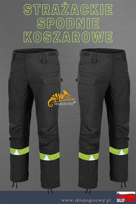 Spodnie strażackie koszarowe z licznymi kieszeniami i wzmocnieniami