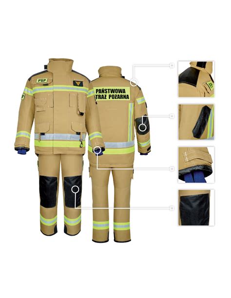 Ubranie specjalne strażackie, np. bojowe, zapewniające ochronę przed ogniem i wysoką temperaturą