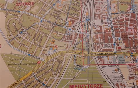 Historyczna mapa Leszna z zaznaczonym kościołem św. Mikołaja i Matki Bożej