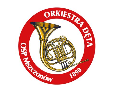 Orkiestra dęta OSP w pełnym składzie, podczas koncertu lub parady.