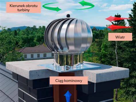 Zdjęcie przedstawiające obrotową nasadę kominową