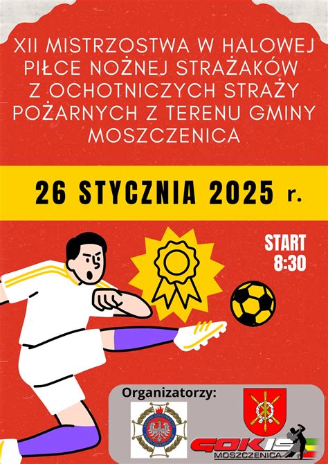 Zdjęcie strażaków OSP grających w piłkę nożną w hali