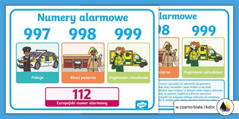 Grafika edukacyjna dla dzieci o zasadach bezpieczeństwa i numerze alarmowym 112
