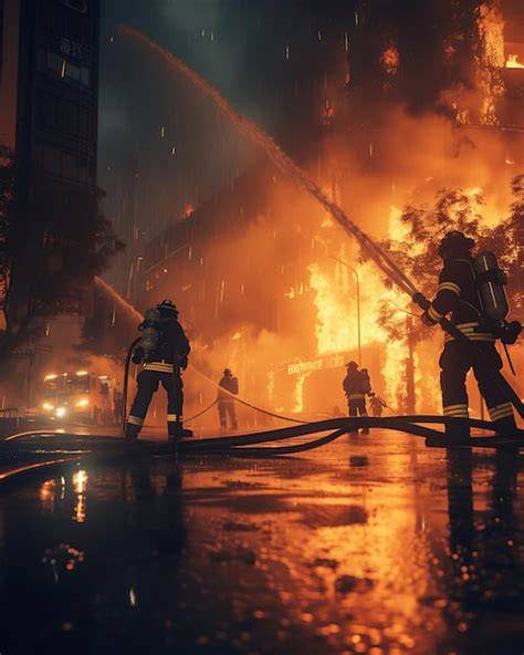 Thematic photo of OSP firefighters in action, with a private car in the background