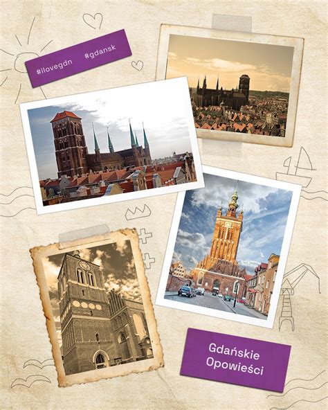 Ilustracja historyczna przedstawiająca zniszczoną wieżę kościoła św. Katarzyny po pożarze w 1905 roku.